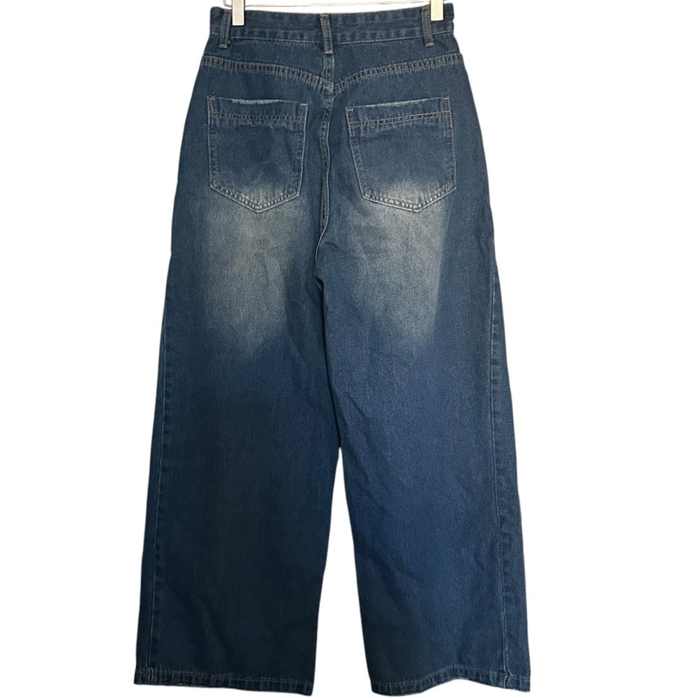 High Rise Wide Leg Distressed Jeans - Picture 3 of 10